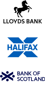Lloyds Bank, Halifax and Bank of Scotland logos
